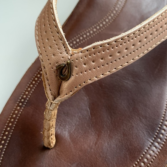 OluKai Ola Bronze Gold Brown Comfort Leather Wedge Sandals - Picture 8 of 8